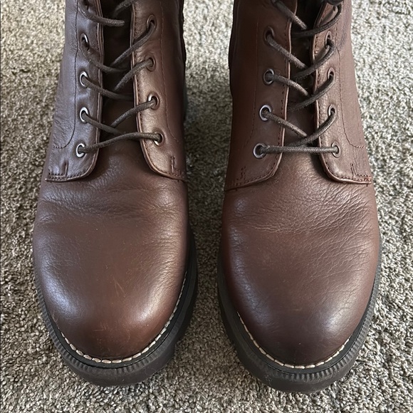 Sam Edelman Brown Leather Combat Boots Like-New Size 8.5 - Picture 5 of 7